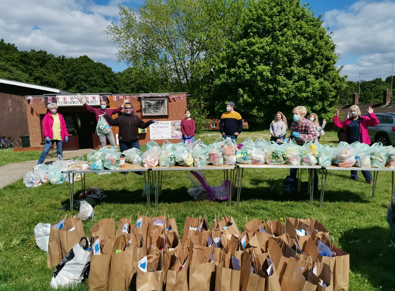 Distributing food to those in need