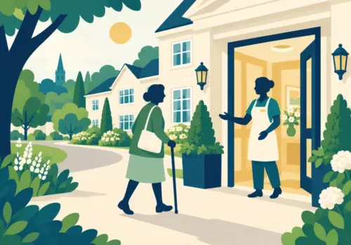 Illustration of a care home in Surrey