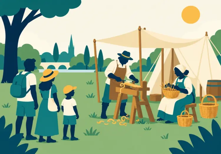 Illustration of a living history festival in Surrey