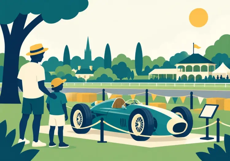 Illustration of a family motorsport day in Surrey