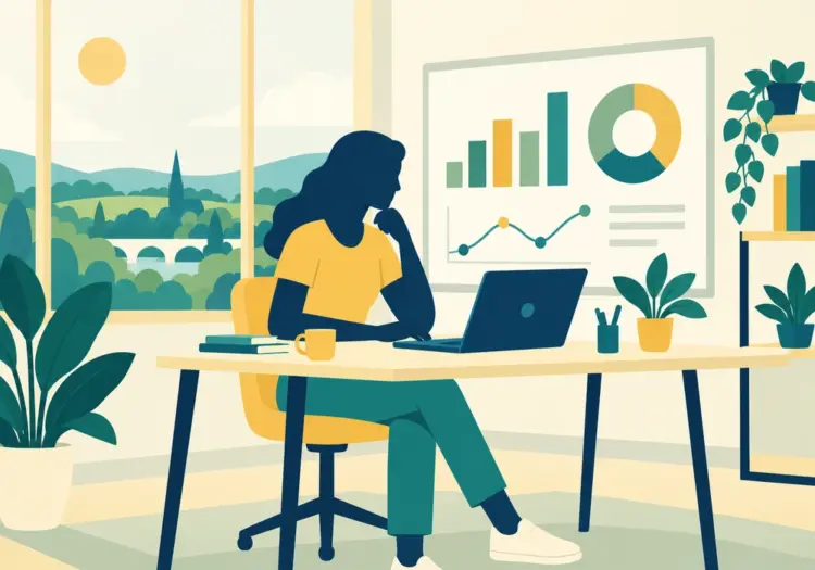 Illustration of a data analyst at work